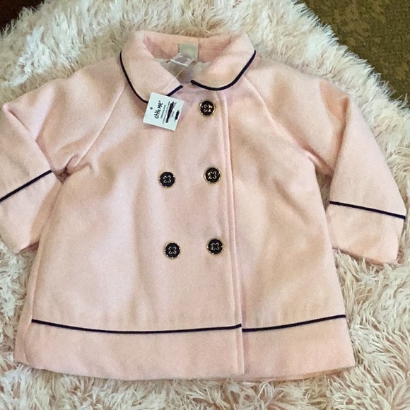 NWT LITTLE ME PINK GIRLS LINED PEACOAT SZ.12M - Picture 5 of 9